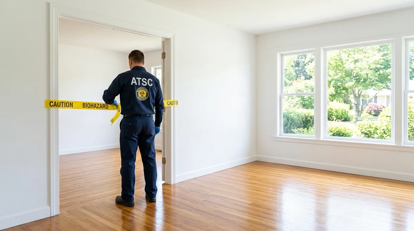 Certified biohazard cleanup crew performing Decomposition Cleanup in Newton Upper Falls